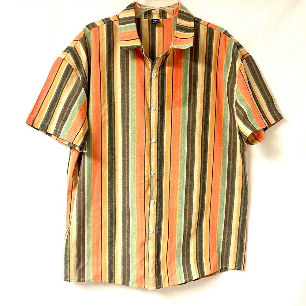 Striped Multicolor Men's Shirt and Short Set